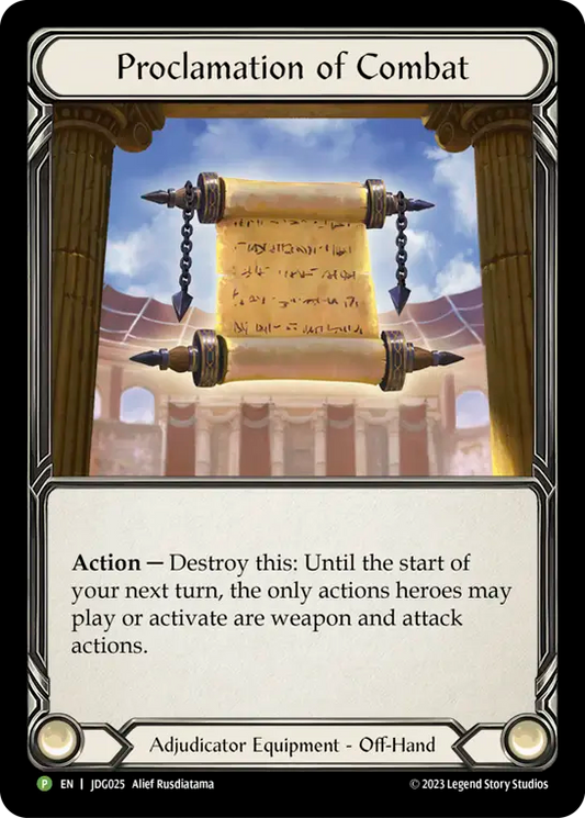 (025) Flesh & Blood TCG Judge Promos Single: Proclamation of Combat (Cold Foil)  Promo