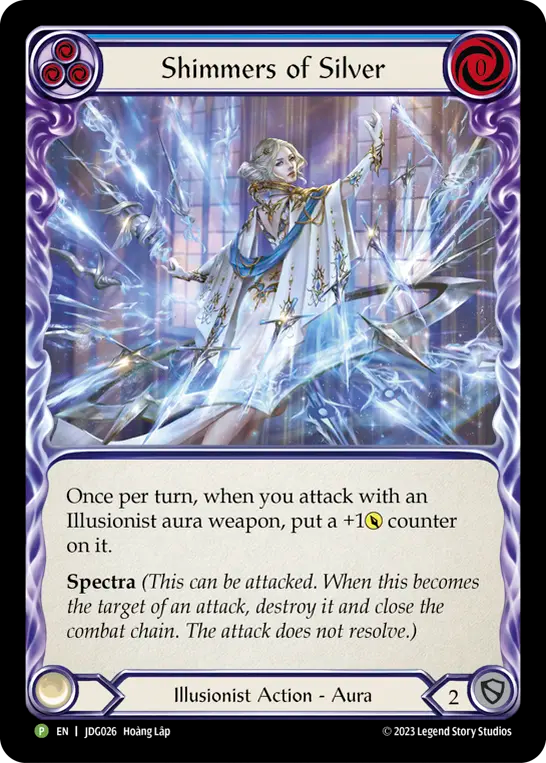 (026) Flesh & Blood TCG Judge Promos Single: Shimmers of Silver (Cold Foil)  Promo