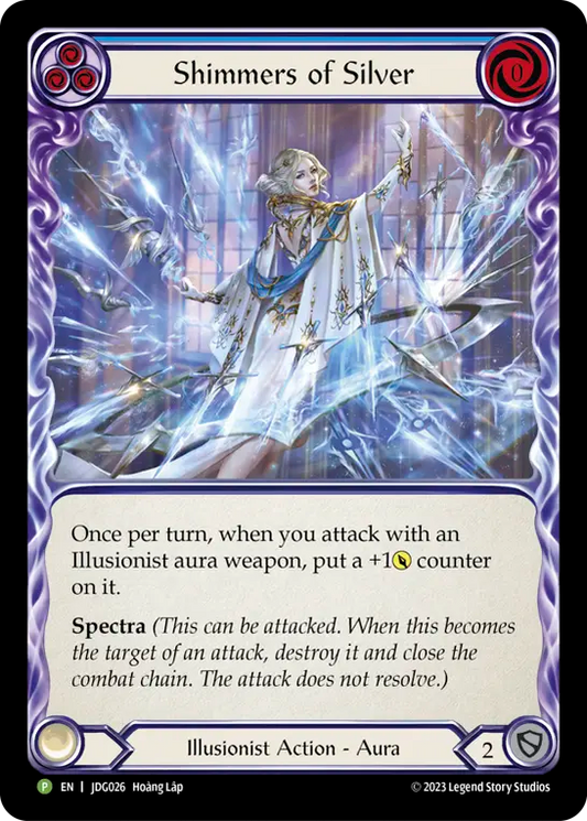 (026) Flesh & Blood TCG Judge Promos Single: Shimmers of Silver (Cold Foil)  Promo