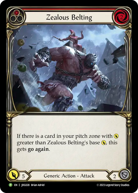 (028) Flesh & Blood TCG Judge Promos Single: Zealous Belting (Cold Foil)  Promo