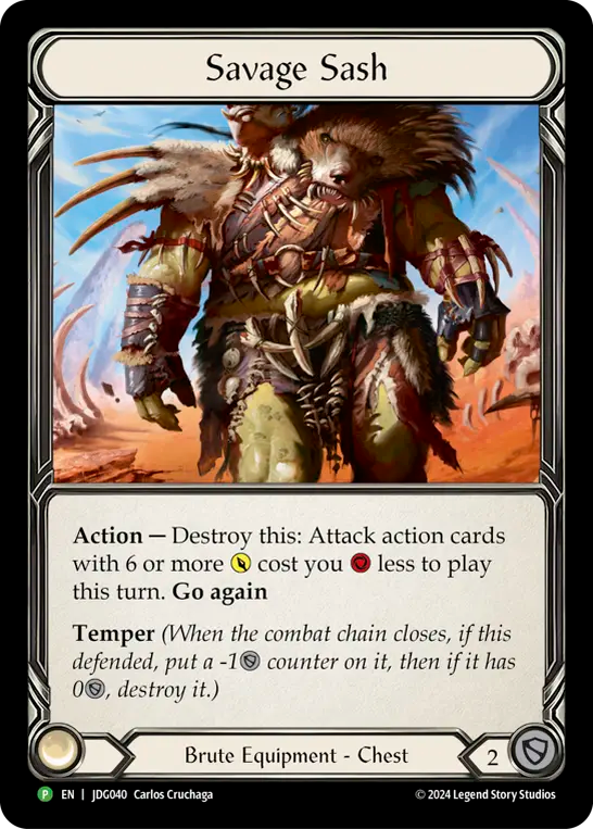 (040) Flesh & Blood TCG Judge Promos Single: Savage Sash (Cold Foil)  Promo