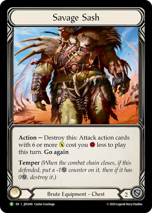 (040) Flesh & Blood TCG Judge Promos Single: Savage Sash (Cold Foil)  Promo