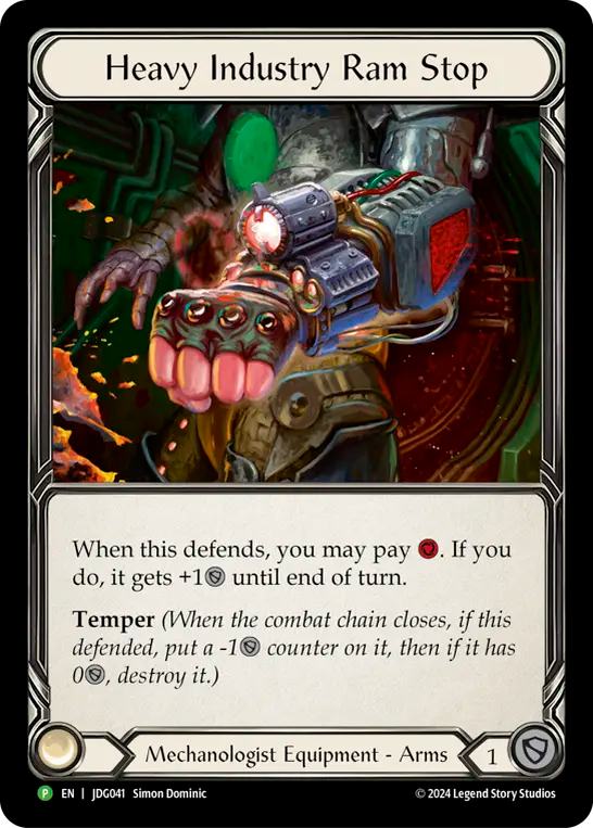 (041) Flesh & Blood TCG Judge Promos Single: Heavy Industry Ram Stop (Cold Foil)  Promo