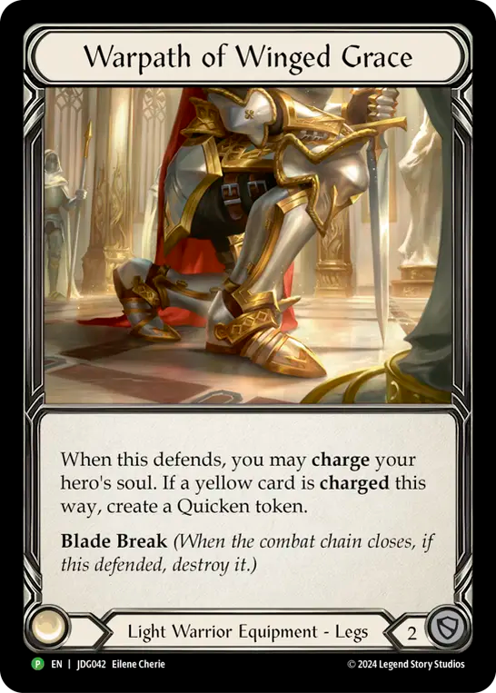 (042) Flesh & Blood TCG Judge Promos Single: Warpath of Winged Grace (Cold Foil)  Promo