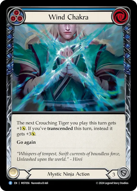 (056/237) Flesh & Blood TCG Part the Mistveil Single: Wind Chakra (Blue) (Rainbow Foil)  Rare