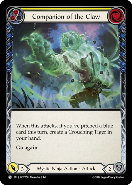 (058/237) Flesh & Blood TCG Part the Mistveil Single: Companion of the Claw (Yellow) (Rainbow Foil)  Common