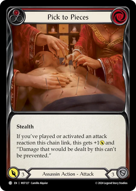 (127/237) Flesh & Blood TCG Part the Mistveil Single: Pick to Pieces (Red) (Regular)  Common