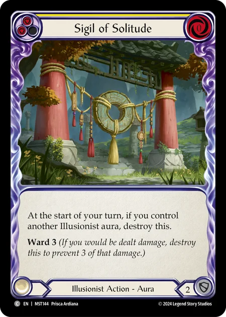 (144/237) Flesh & Blood TCG Part the Mistveil Single: Sigil of Solitude (Yellow) (Regular)  Common