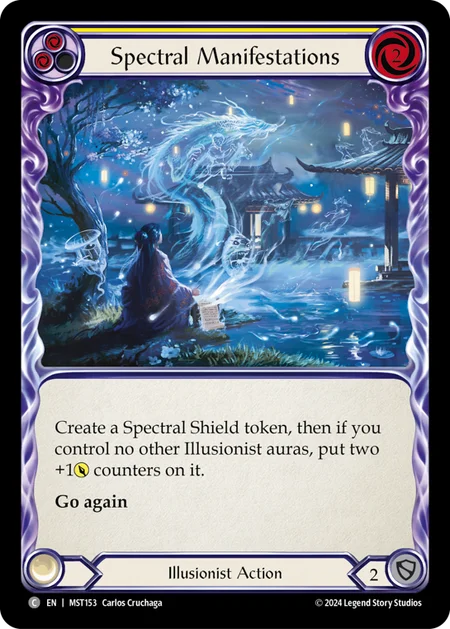 (153/237) Flesh & Blood TCG Part the Mistveil Single: Spectral Manifestations (Yellow) (Regular)  Common