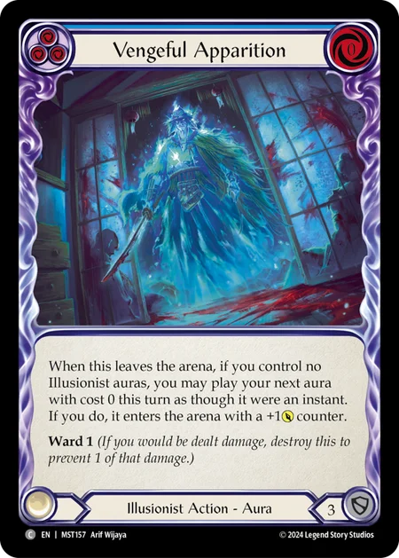 (157/237) Flesh & Blood TCG Part the Mistveil Single: Vengeful Apparition (Blue) (Regular)  Common