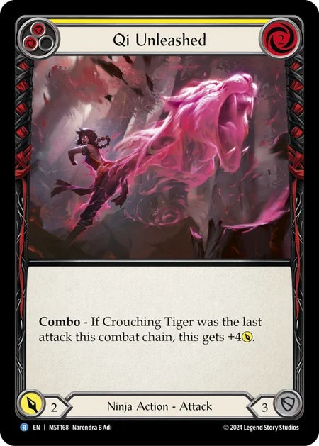 (168/237) Flesh & Blood TCG Part the Mistveil Single: Qi Unleashed (Yellow) (Regular)  Rare