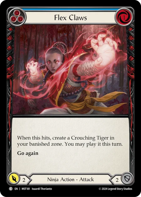 (181/237) Flesh & Blood TCG Part the Mistveil Single: Flex Claws (Blue) (Regular)  Common