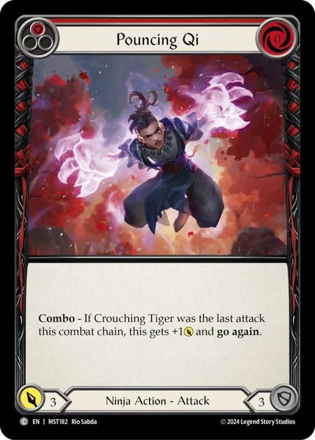 (182/237) Flesh & Blood TCG Part the Mistveil Single: Pouncing Qi (Red) (Regular)  Common