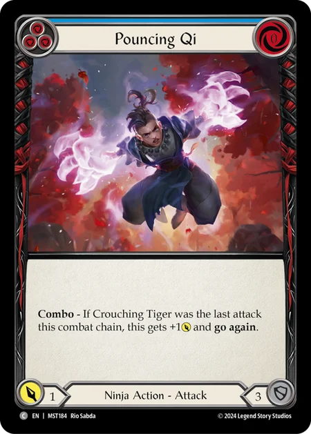 (184/237) Flesh & Blood TCG Part the Mistveil Single: Pouncing Qi (Blue) (Regular)  Common