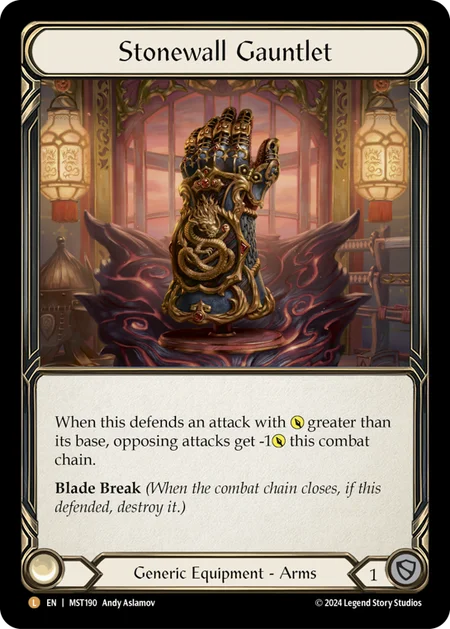 (190/237) Flesh & Blood TCG Part the Mistveil Single: Stonewall Gauntlet (Cold Foil)  Legendary