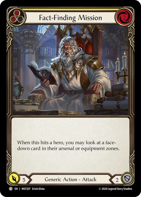 (207/237) Flesh & Blood TCG Part the Mistveil Single: Fact-Finding Mission (Yellow) (Rainbow Foil)  Common