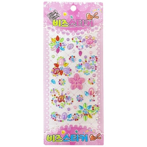 3D Rhinestone Gem Stickers: Butterfly Flower Rhinestones