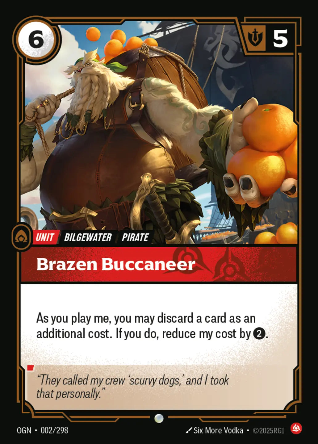 (002/298) Riftbound TCG Origins Single: Brazen Buccaneer  Common