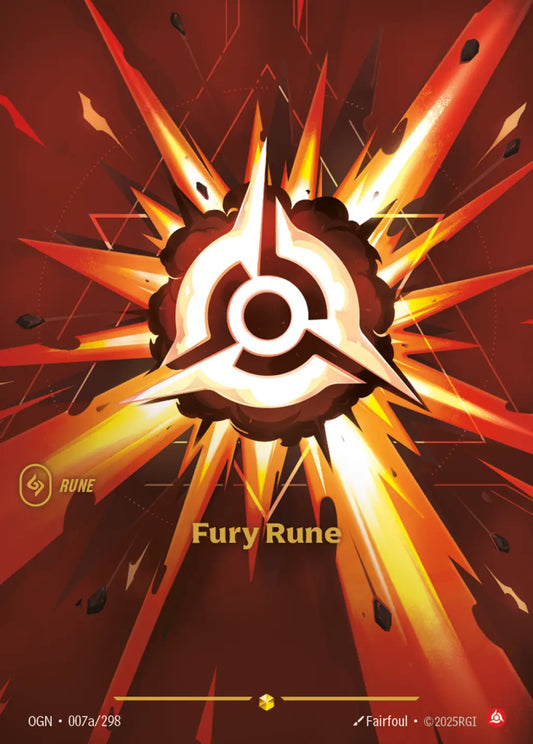 (R01a/221) Riftbound TCG Spiritforged Single: Fury Rune (V.2 - Showcase) Holo Showcase