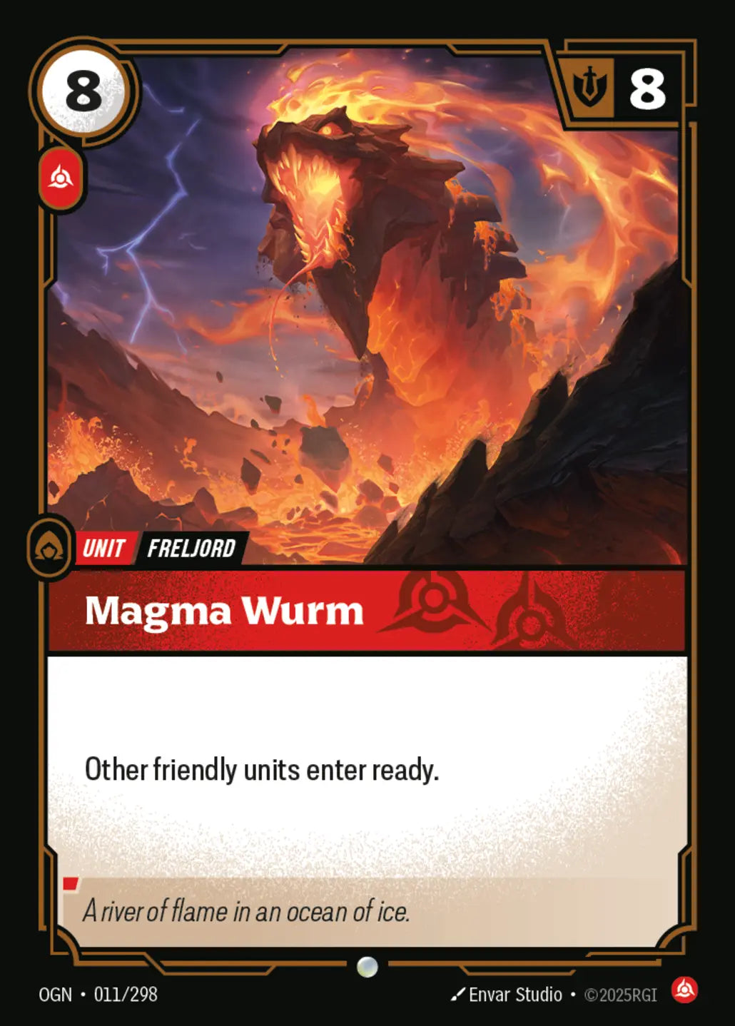 (011/298) Riftbound TCG Origins Single: Magma Wurm Holo Common
