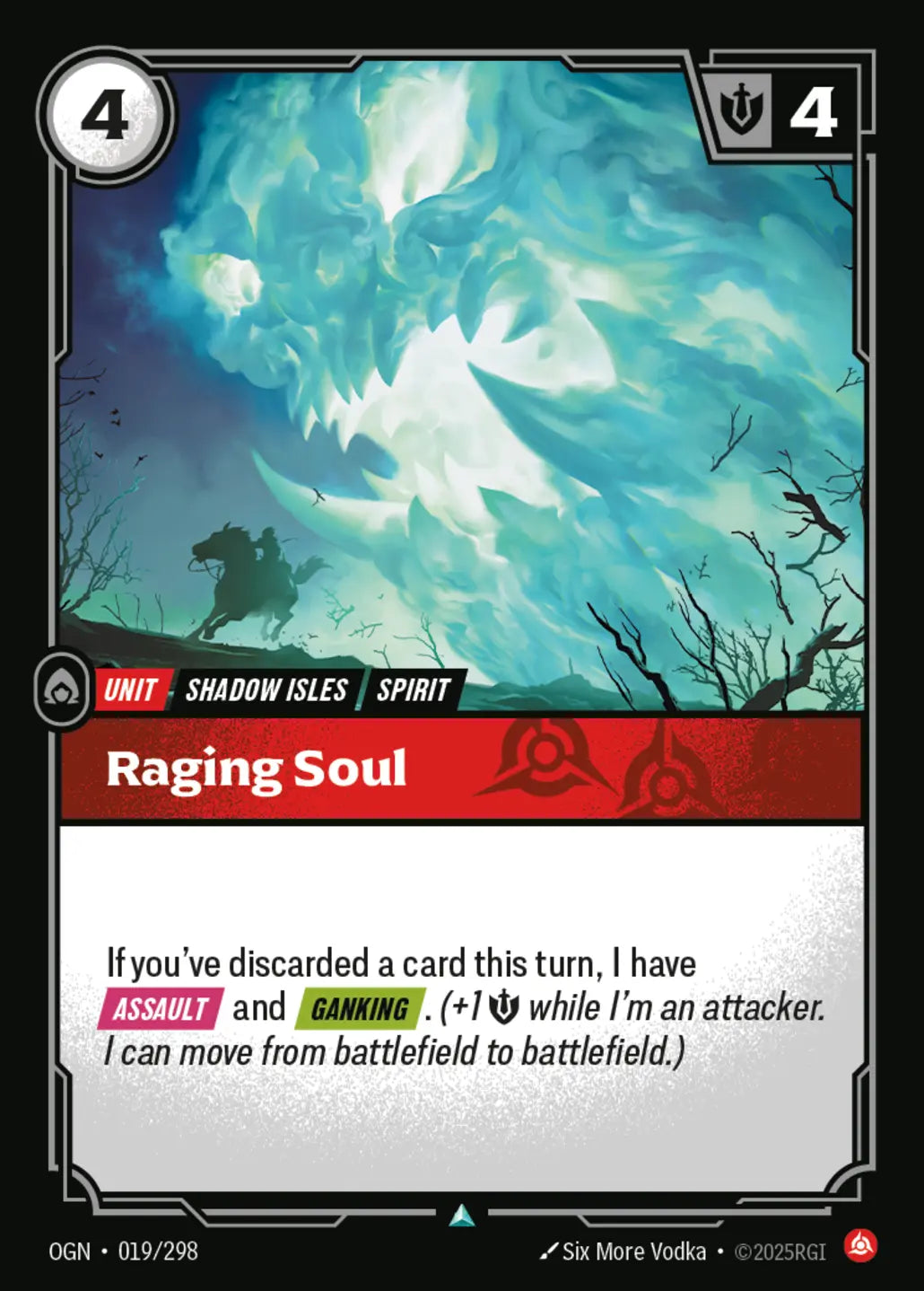 (019/298) Riftbound TCG Origins Single: Raging Soul  Uncommon
