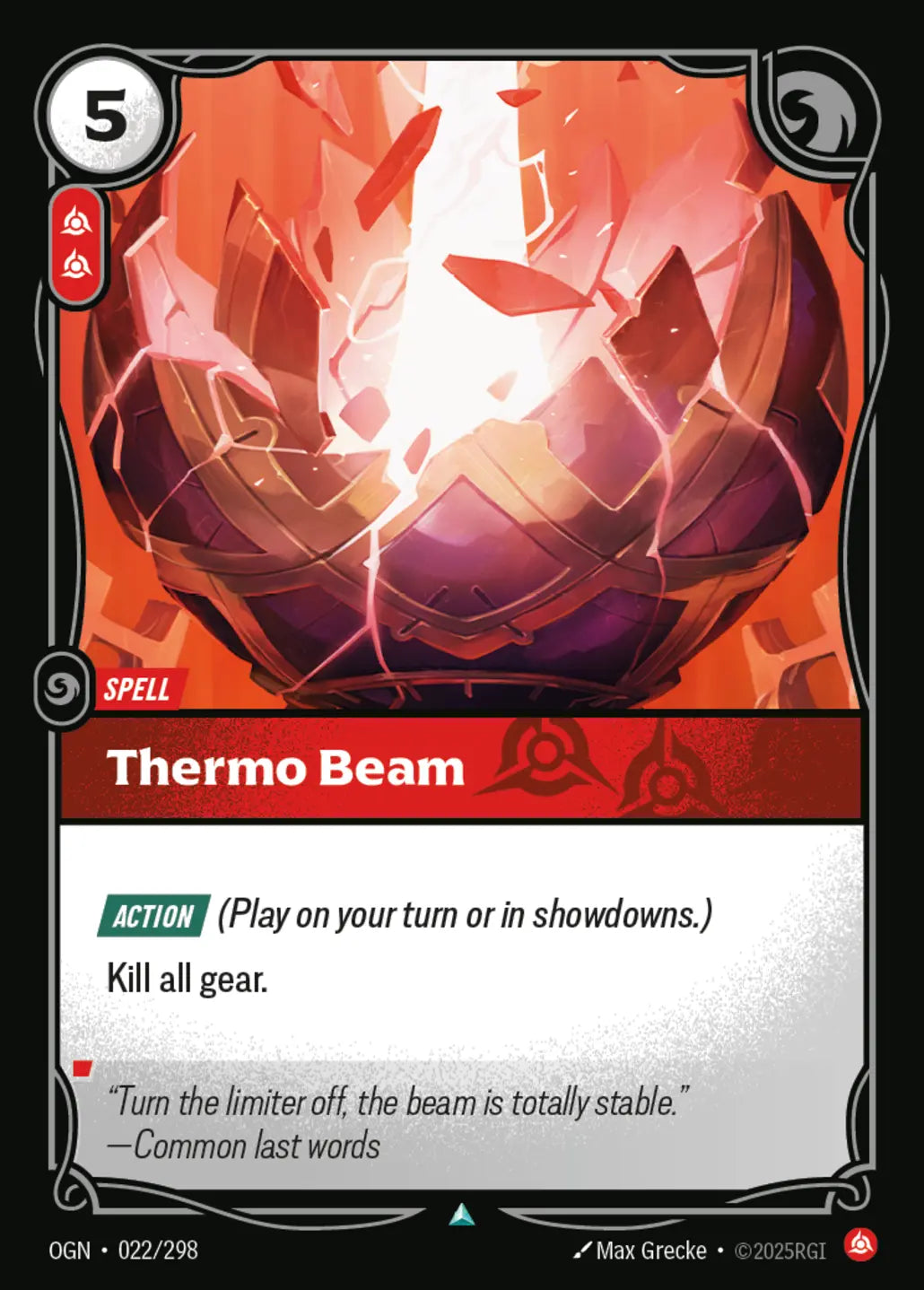 (022/298) Riftbound TCG Origins Single: Thermo Beam Holo Uncommon