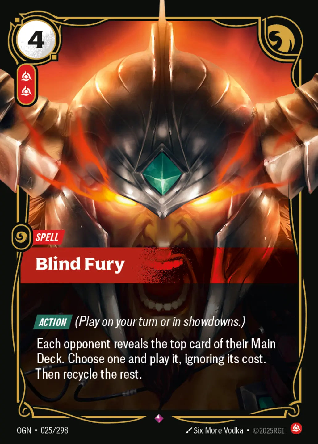 (025/298) Riftbound TCG Origins Single: Blind Fury Holo Rare
