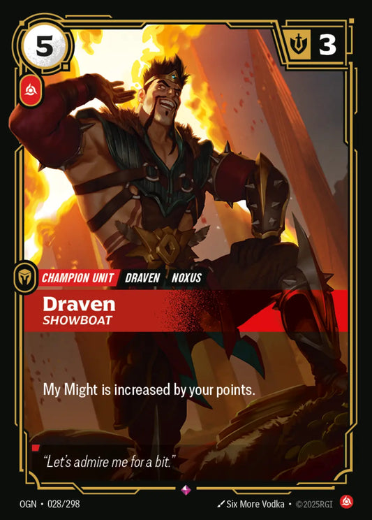 (028/298) Riftbound TCG Origins Single: Draven, Showboat Holo Rare