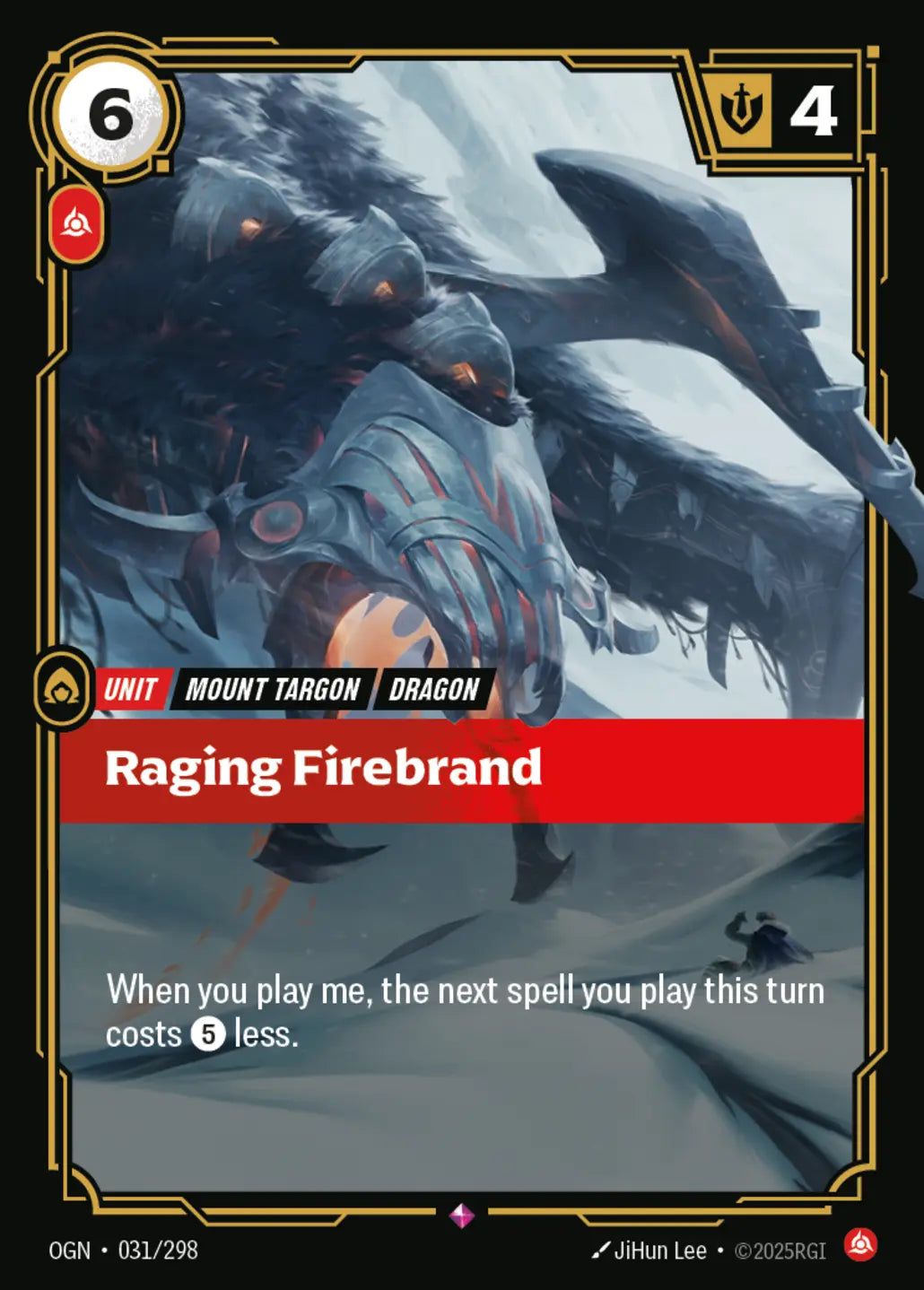 (031/298) Riftbound TCG Origins Single: Raging Firebrand Holo Rare
