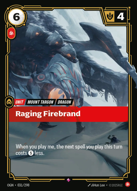 (031/298) Riftbound TCG Origins Single: Raging Firebrand Holo Rare