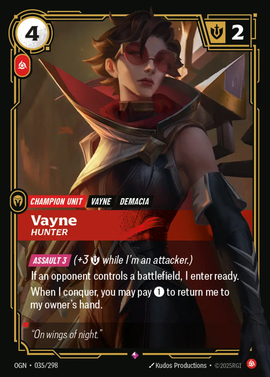 (035/298) Riftbound TCG Origins Single: Vayne, Hunter Holo Rare