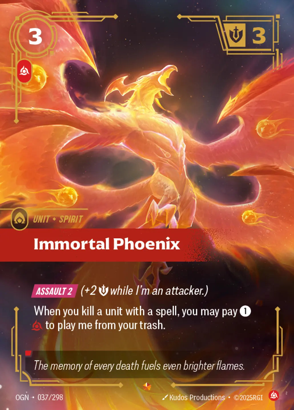 (037/298) Riftbound TCG Origins Single: Immortal Phoenix Holo Epic