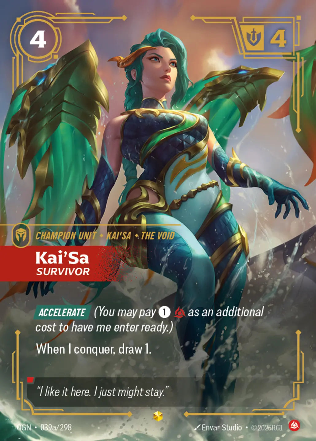 (039a/298) Riftbound TCG Origins Single: Kai'Sa, Survivor (V.2 - Showcase) Holo Showcase
