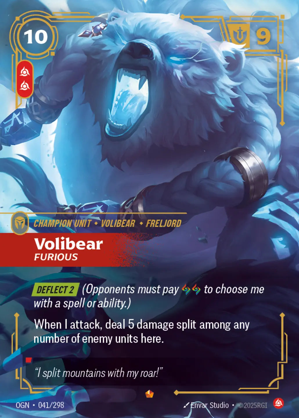 (041/298) Riftbound TCG Origins Single: Volibear, Furious (V.1 - Epic) Holo Epic