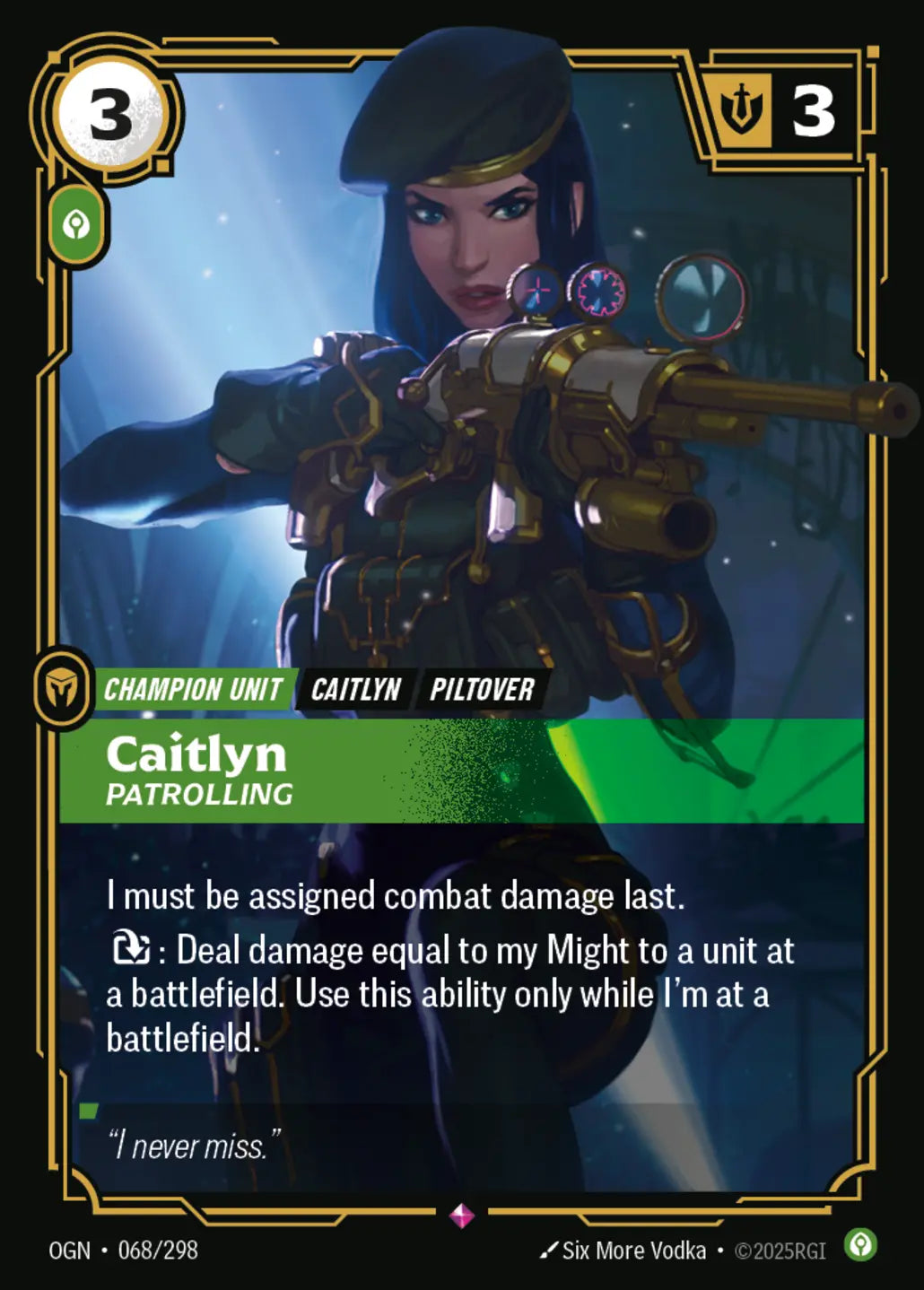 (068/298) Riftbound TCG Origins Single: Caitlyn, Patrolling Holo Rare