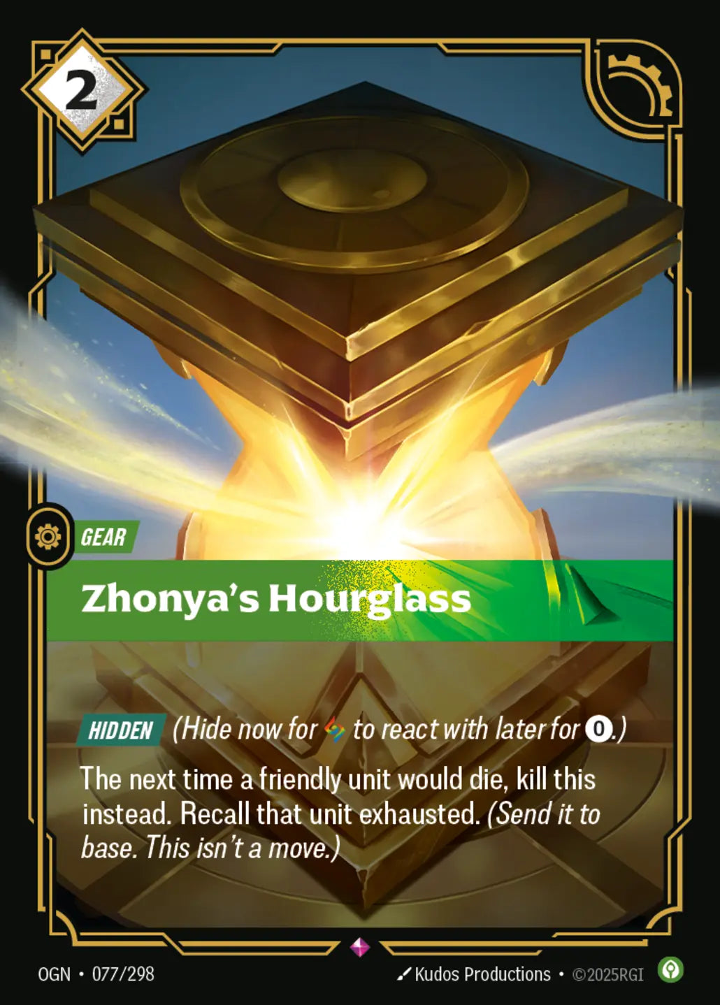 (077/298) Riftbound TCG Origins Single: Zhonya's Hourglass Holo Rare