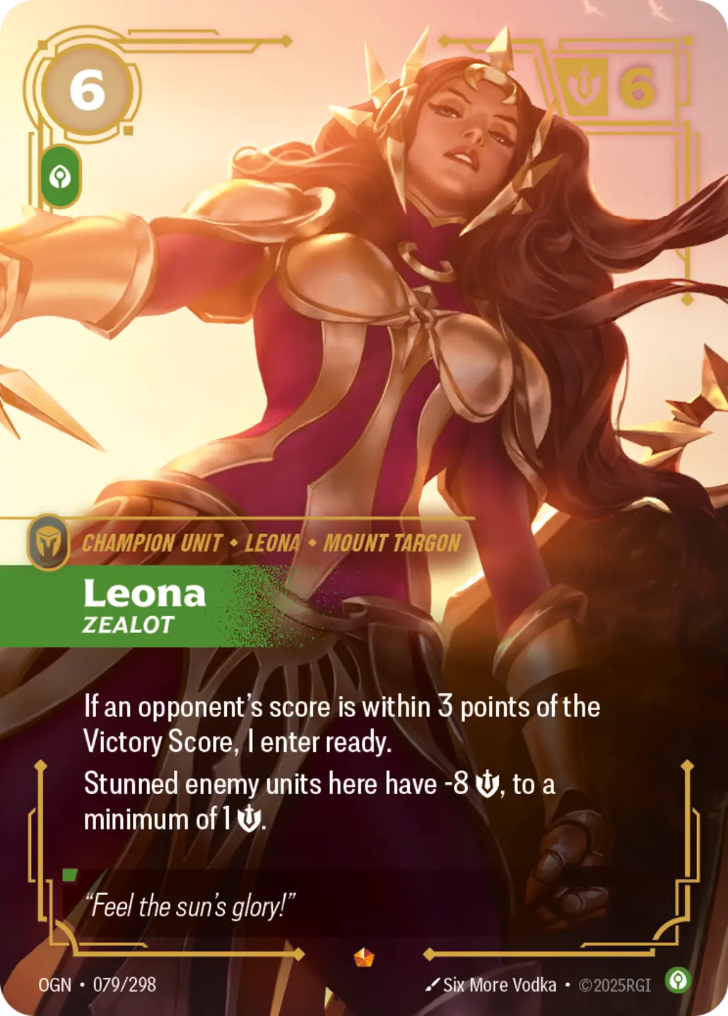 (079/298) Riftbound TCG Origins Single: Leona, Zealot (V.1 - Epic) Holo Epic