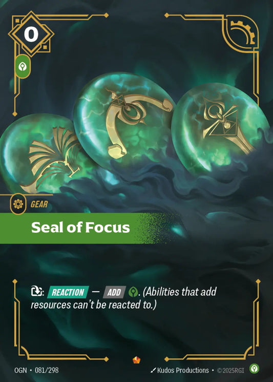 (081/298) Riftbound TCG Origins Single: Seal of Focus Holo Epic