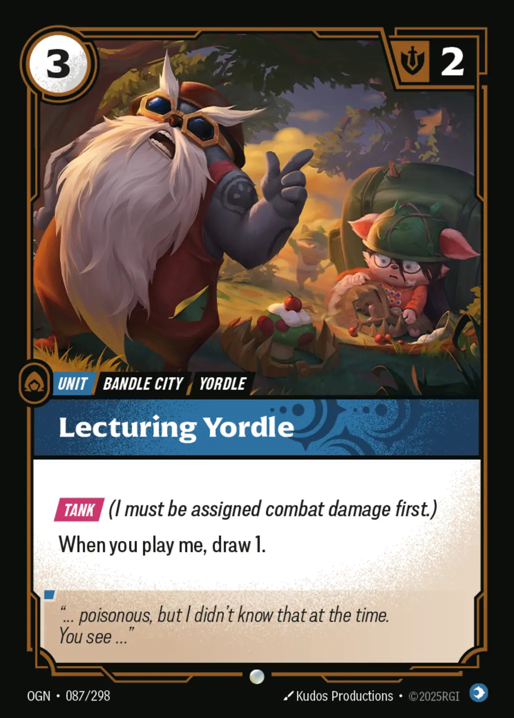 (087/298) Riftbound TCG Origins Single: Lecturing Yordle Holo Common