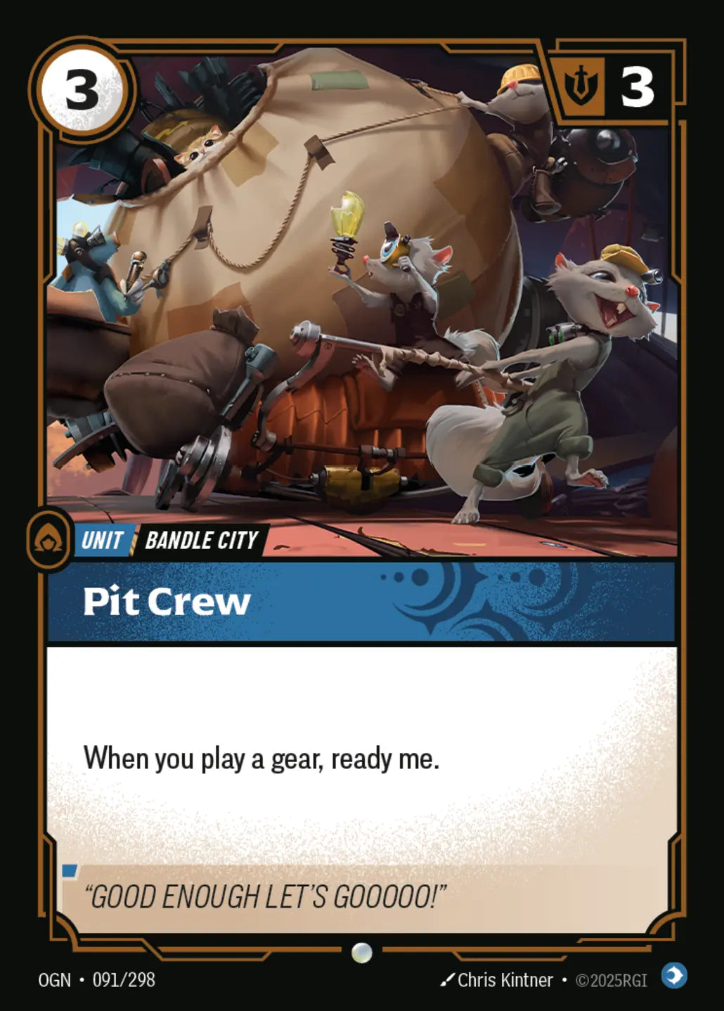 (091/298) Riftbound TCG Origins Single: Pit Crew  Common