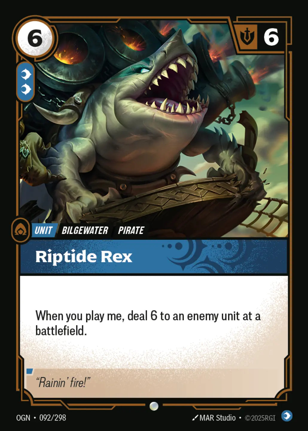 (092/298) Riftbound TCG Origins Single: Riptide Rex Holo Common
