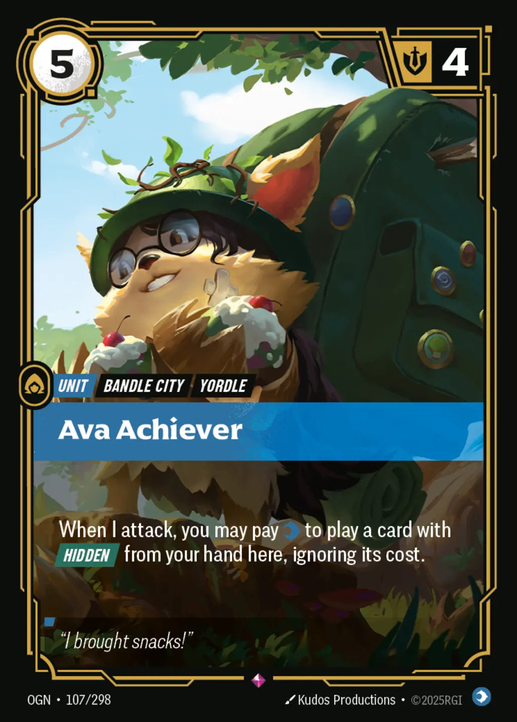 (107/298) Riftbound TCG Origins Single: Ava Achiever Holo Rare