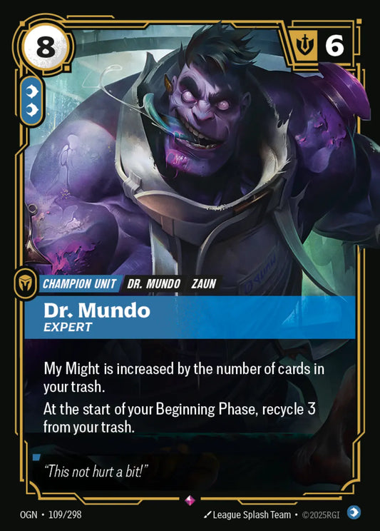(109/298) Riftbound TCG Origins Single: Dr. Mundo, Expert Holo Rare
