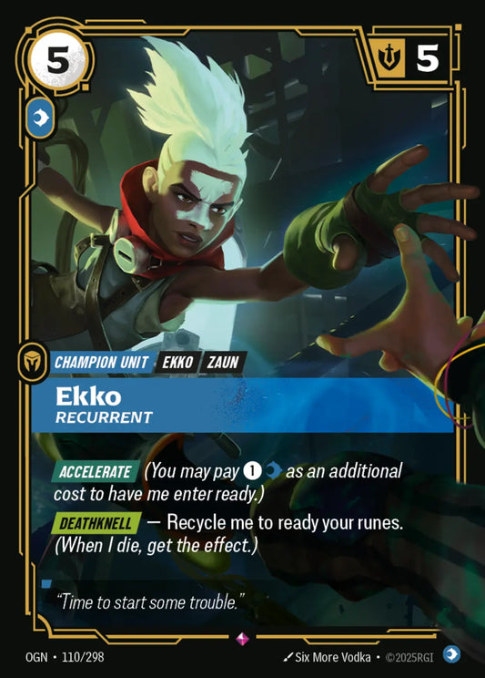 (110/298) Riftbound TCG Origins Single: Ekko, Recurrent Holo Rare