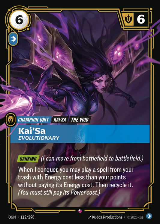 (112/298) Riftbound TCG Origins Single: Kai'Sa, Evolutionary (V.1 - Rare) Holo Rare