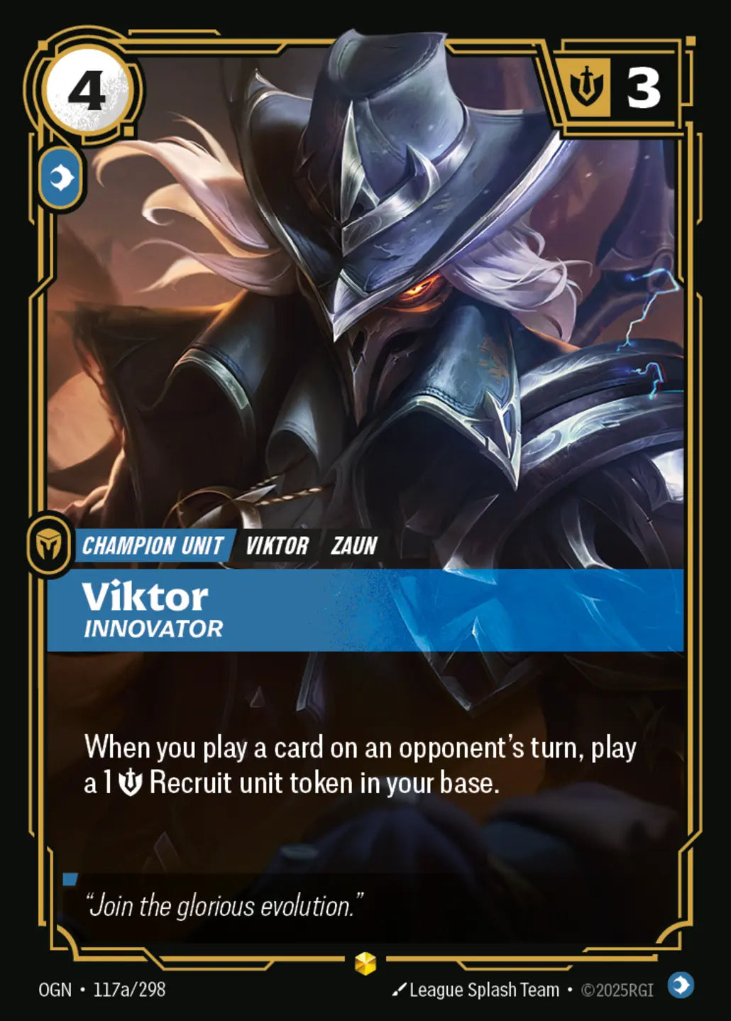 (117a/298) Riftbound TCG Origins Single: Viktor, Innovator (V.2 - Showcase) Holo Showcase