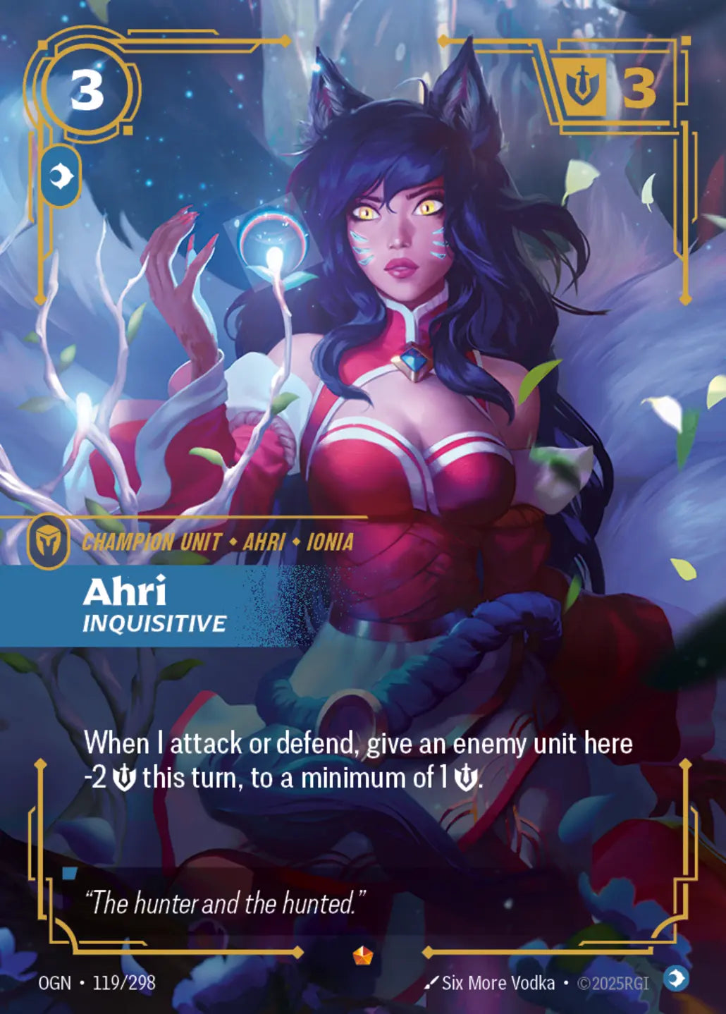 (119/298) Riftbound TCG Origins Single: Ahri, Inquisitive (V.1 - Epic) Holo Epic