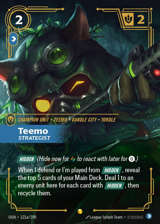 (121a/298) Riftbound TCG Origins Single: Teemo, Strategist (V.2 - Showcase) Holo Showcase