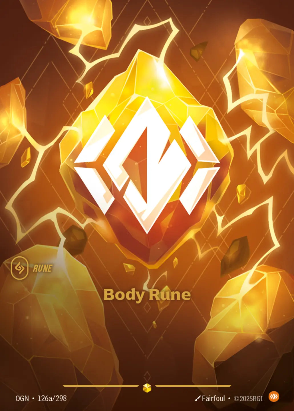 (R04a/221) Riftbound TCG Spiritforged Single: Body Rune (V.2 - Showcase) Holo Showcase