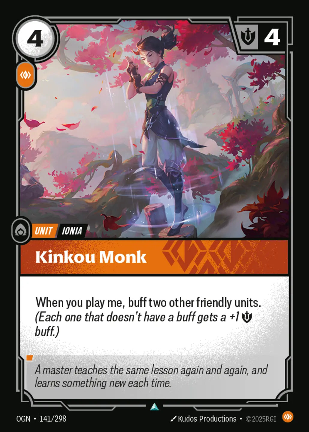 (141/298) Riftbound TCG Origins Single: Kinkou Monk  Uncommon